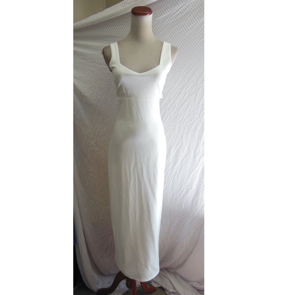 NEW LULUS Captivate My Soul WHITE Cutout BODYCON Stretchy COCKTAIL Midi DRESS S - Picture 13 of 16